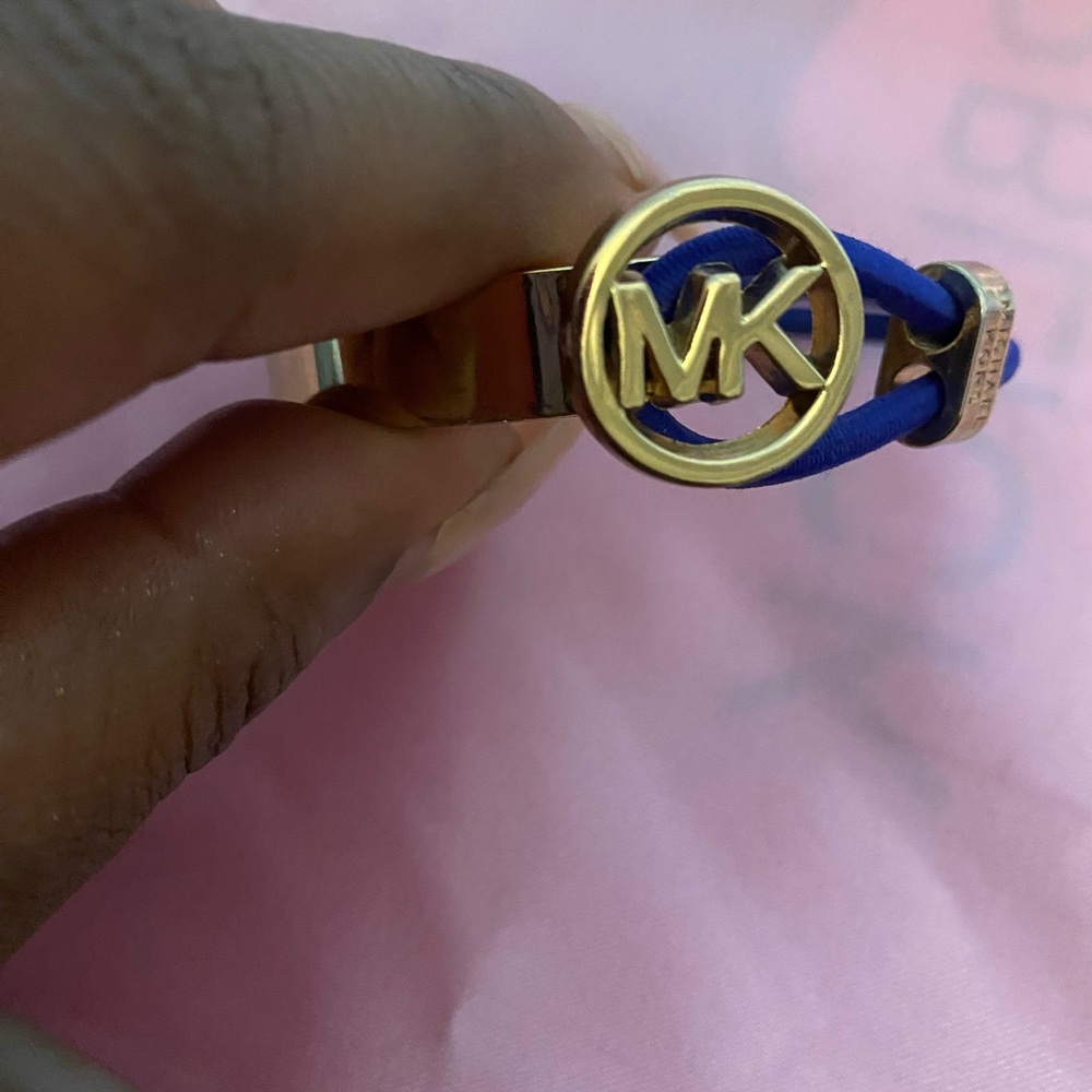 Michael Kors Gold and Blue Logo Bracelet - Picture 2 of 6